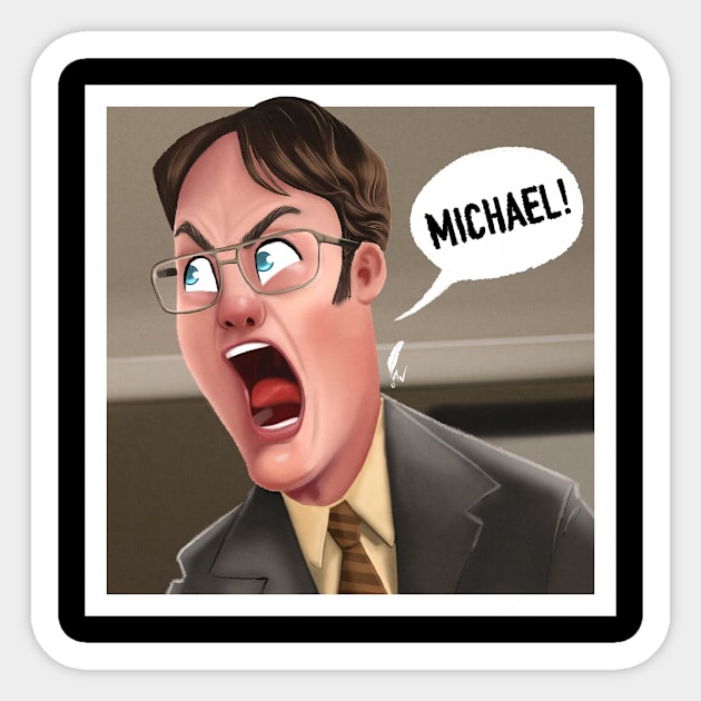 Dwight Sticker by Sketchian